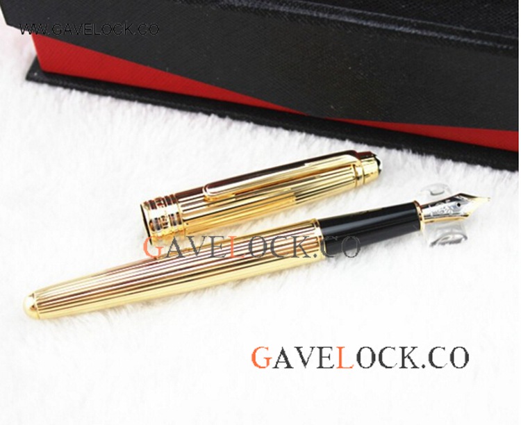 Montblanc Meisterstuck Unique 163 Golden Fountain Pen With Golden Clip